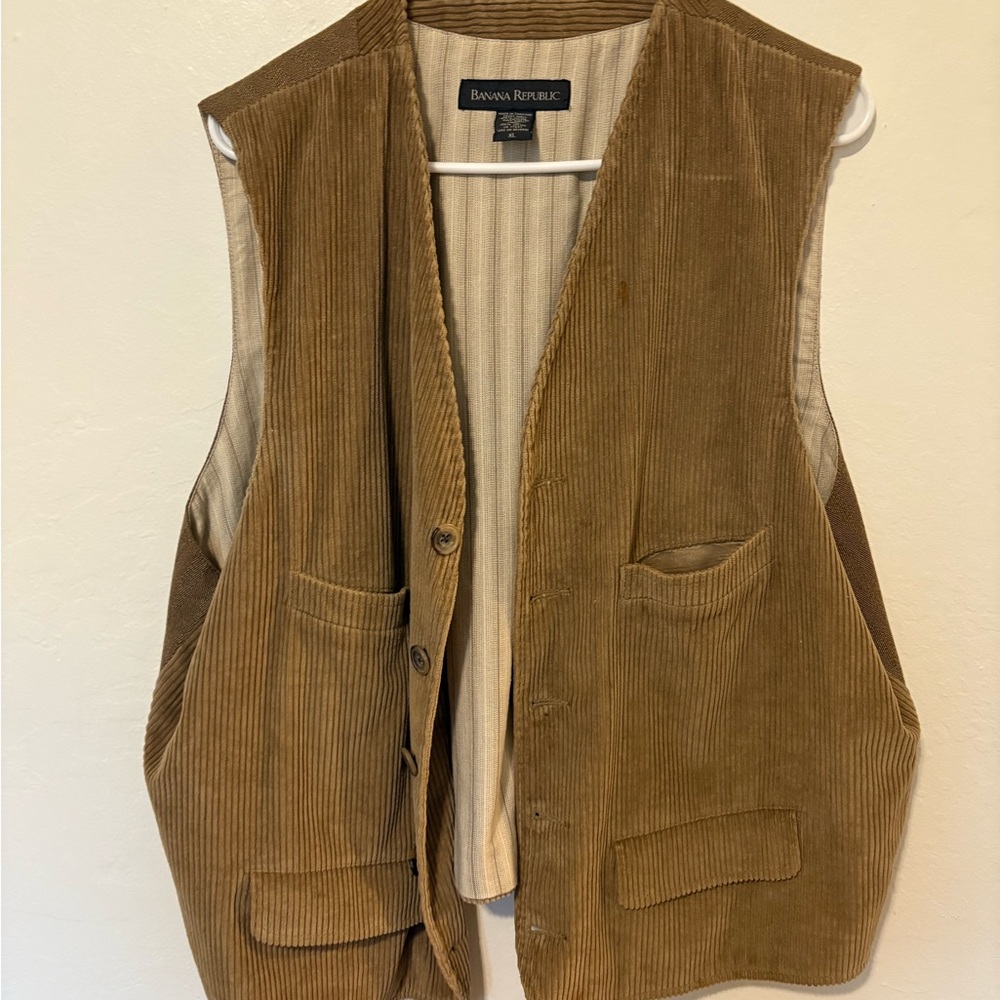 Banana Republic Tan Corduroy Vest